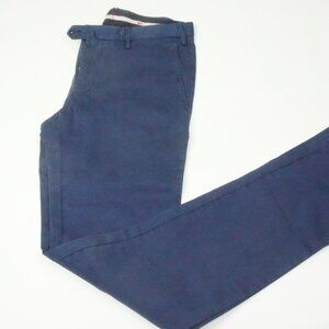 Isaia Tinto Slim Blue Cotton Blend Casual Mens Chino Pants 46R EU NEW